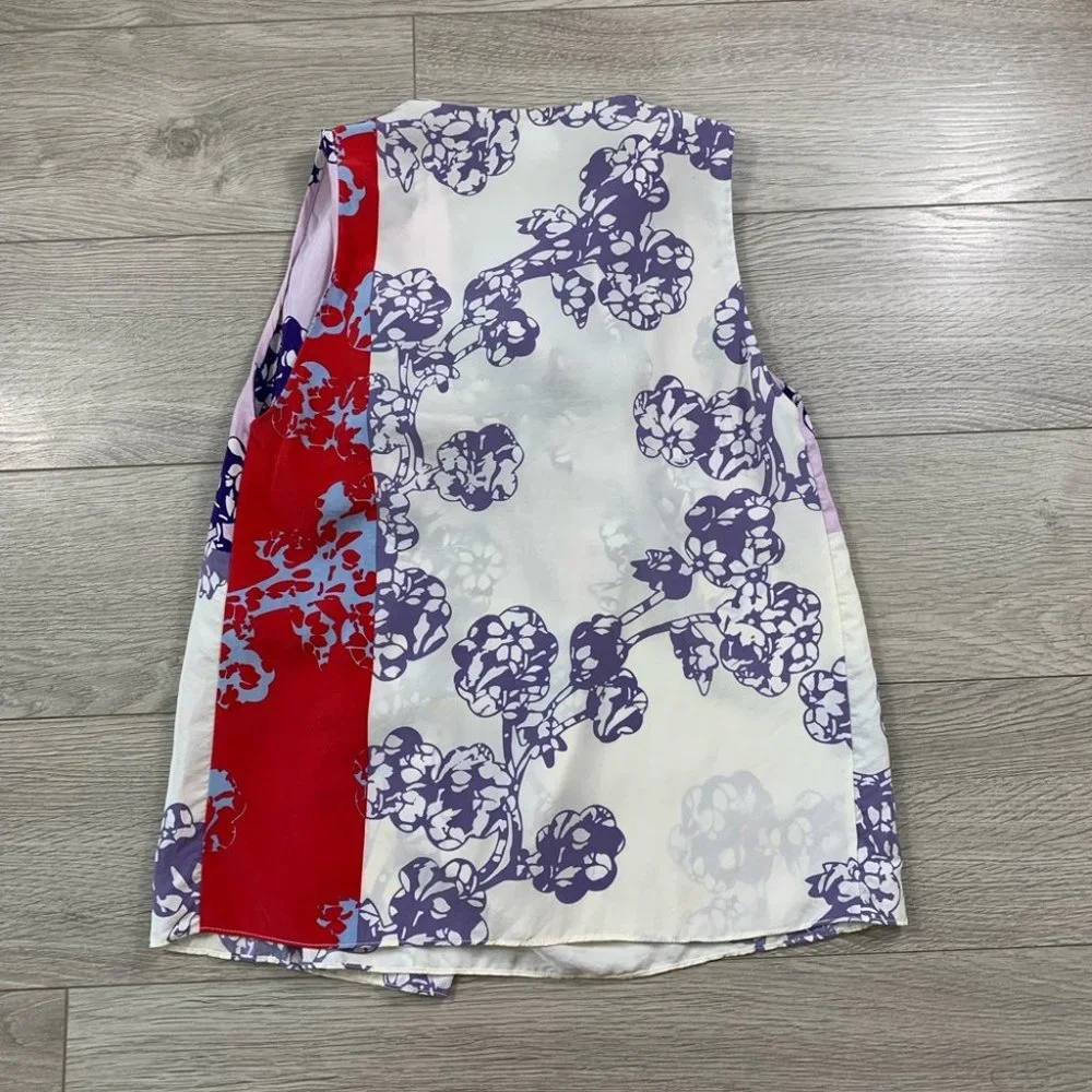 Diane Von Furstenberg Silk Floral Print Blouse - Picture 5 of 13